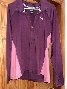 PINK Victoria's Secret Ultimate Quarter-Zip in Plum